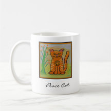 Gato da paz com flores