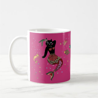 Caneca De Café Gato da sereia do Pinup