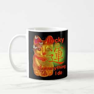 Caneca De Café Gato da Sorte Maneki Neko Sortudo em Tudo o que Fa