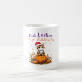 Caneca De Café Gato Damas por Kamala: Mostra Apoio a Kamala