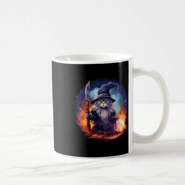 Caneca De Café Gato de Assistente de Encantação de Feiticeiros Ma (Direita)