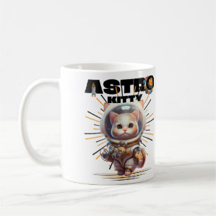 Caneca De Café Gato de Astronauta Bonito Gatinho Astro Gatinh