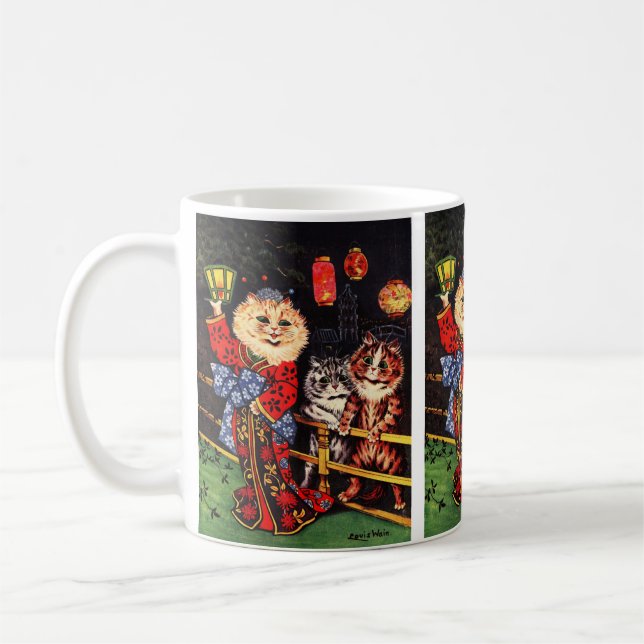 Caneca De Café Gato de beleza japonês de Louis Wain (Esquerda)