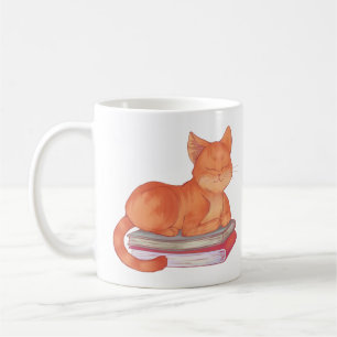 Caneca De Café Gato de Biblioteca