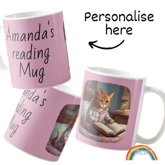 Caneca De Café Gato-de-bico-amante de livros