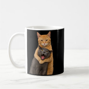 Caneca De Café Gato de Cabeça Engraçado Abraçando Gatos Felino Vi