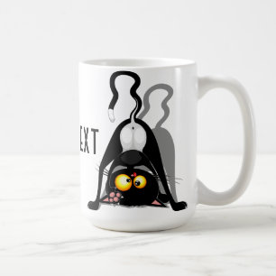Caneca De Café Gato de Cabeça para Baixo Personagem de Desenho An