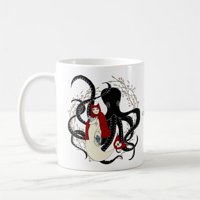 Caneca De Café Gato De Cabelo Vermelho Pequeno E Sereia (Esquerda)