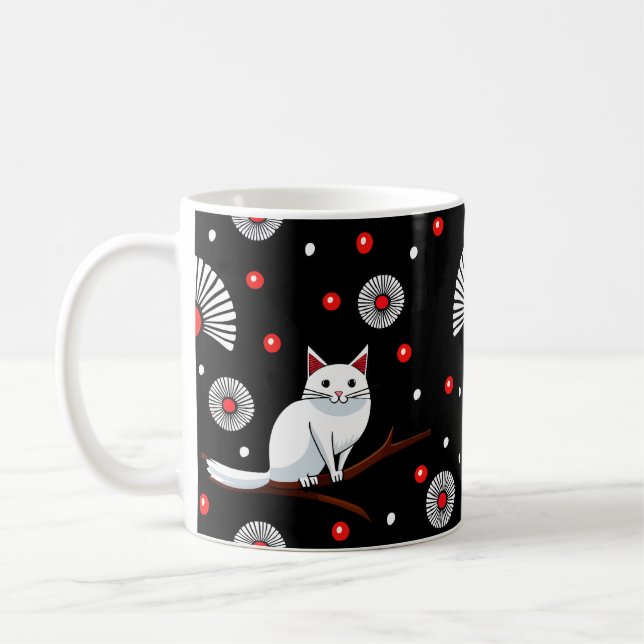 Caneca De Café Gato de café branco do estilo japonês (Esquerda)