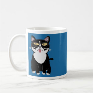 Caneca De Café Gato de Cartoon Adicionar Algum Texto