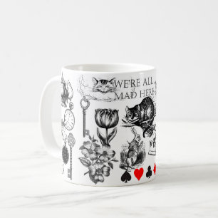 Caneca De Café Gato de Cheshire clássico alice no país das maravi
