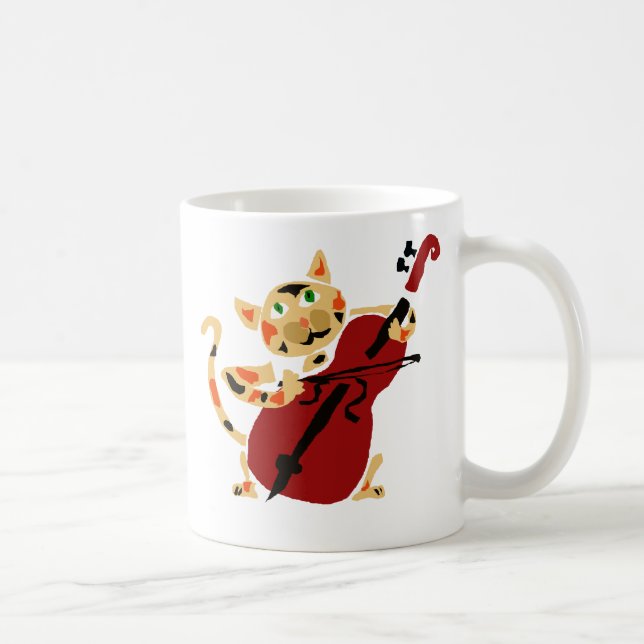 Caneca De Café Gato de chita engraçado que joga desenhos animados (Direita)