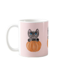 Gato de Cinto Aquoso e Mug de Abóbora