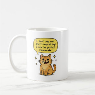 Caneca De Café Gato de colega de quarto perfeito