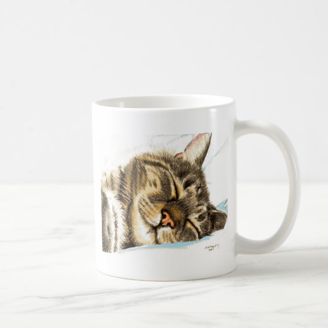 Caneca De Café Gato de dormir (Direita)