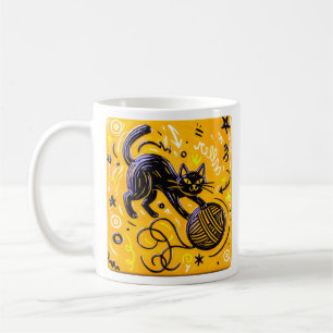 Caneca De Café Gato de Duas Cores