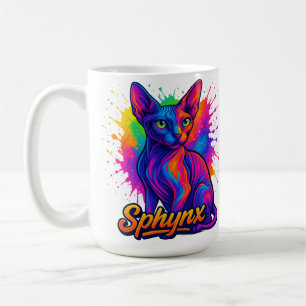 Caneca De Café Gato de Esfinge de Pop para-Arte Vibrante - Modern