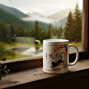 Caneca De Café Gato de Futebol à Meia-Noite Caprichoso - Amantes