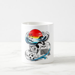 Caneca De Café Gato de Futebol Anime Energético - Atleta Personal