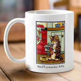 Caneca De Café Gato de Gatinho Consciente da Saúde Personalizado