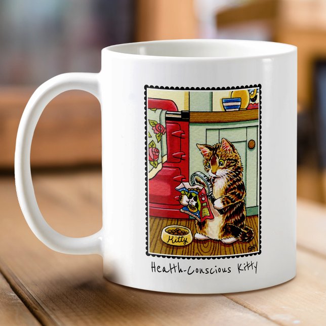 Caneca De Café Gato de Gatinho Consciente da Saúde Personalizado (Criador carregado)