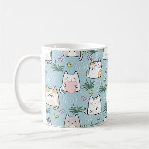 Caneca De Café Gato de Gato Cinto - Gatos de Cartoon Adoráveis em