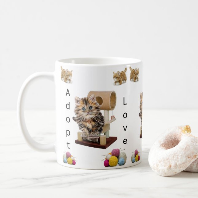Caneca De Café Gato De Gato De Gato De Gato De Gato De Gato (Com Donut)