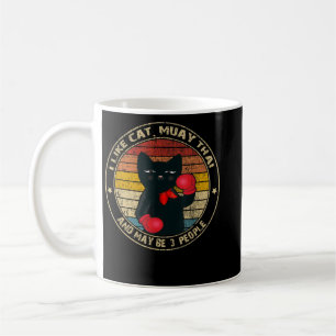 Caneca De Café Gato de Gato Engraçado Muay Tailandês Kickboxing T