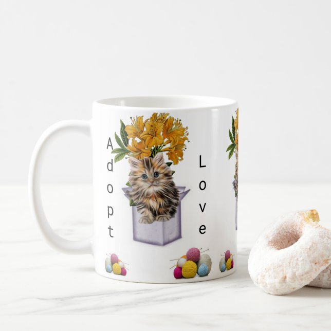 Caneca De Café Gato de Gato Gato Gato-de-Feira-Gato (Com Donut)