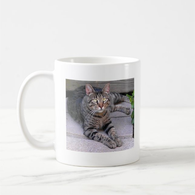 Caneca De Café Gato de gato malhado de Brown fora (Esquerda)