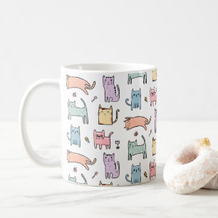 Caneca De Café Gato de gato pastel multicolor