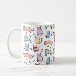 Caneca De Café Gato de gato pastel multicolor