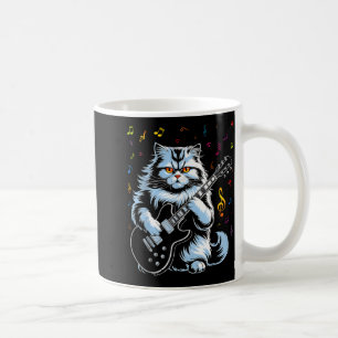 Caneca De Café Gato de Guitarra Engraçado Tocando Rock