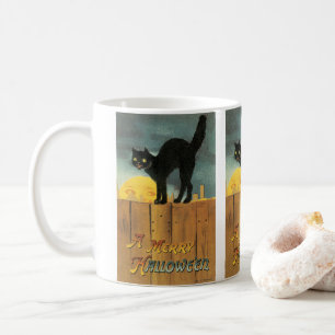 Caneca De Café Gato de Halloween da Feliz de Vintage por Ellen Cl