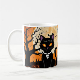 Caneca De Café Gato de Halloween (Feliz Halloween, presente para