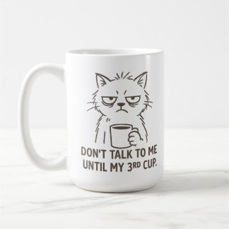 Caneca De Café Gato de Horas Extraordinárias - "Não fale comigo a