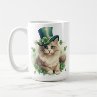 CANECA DE CAFÉ GATO DE LAVAGEM CORTADA, VESTIDO PARA DIA DE SÃO P