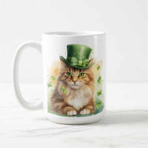 CANECA DE CAFÉ GATO DE LAVAGEM CORTADA, VESTIDO PARA DIA DE SÃO P