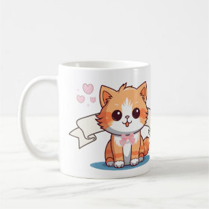 Caneca De Café Gato De Lover Cor-De-Rosa Cor-De-Laranja-Cor-De-Fr