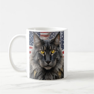 Caneca De Café Gato de Maine Coon Patriótico