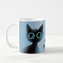 Caneca De Café Gato de Mau de Azul Negro