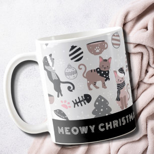 Caneca De Café Gato de Natal Bonito e Feliz