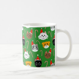 Caneca De Café Gato de Natal Bonito, Padrão