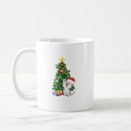 Caneca De Café Gato de Natal com árvore de Natal