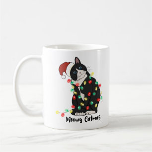 Caneca De Café Gato de Natal de Feliz engraçado