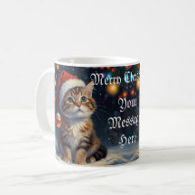 Gato de Natal festivo com Santa Hat