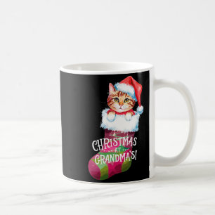 Caneca De Café Gato de Natal _ Natal na Vovó Gata _ Gatinho Fofo