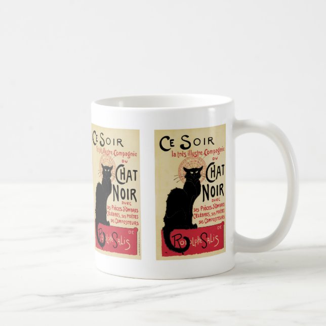 Caneca De Café Gato de Noir~Black do bate-papo (Direita)