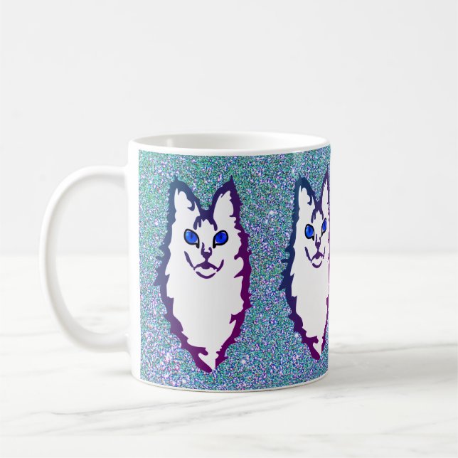 Caneca De Café Gato De Olho Azul (Esquerda)