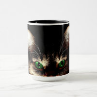 Caneca de Café Gato de Olhos Verdes